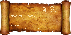 Marity Dávid névjegykártya